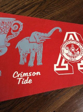Vintage 70 ' s Alabama Crimson Tide Orleans Sugar Bowl Classic Pennant (2/2) 3
