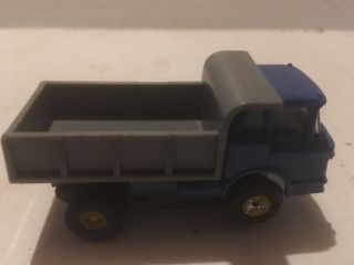 Vintage Aurora Blue And Gray Dump Truck,  Ho Scale Slot Car.