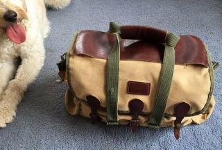 Vtg Orvis Canvas Leather Fly Fishing Tackle Bag Multi Purpose W/ Snaps Buckles