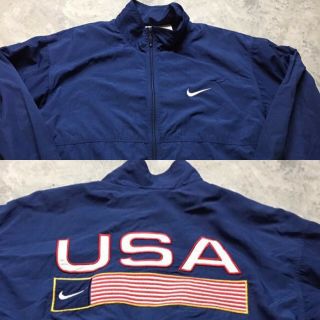 90s Vtg Nike Big Logo Usa Flag Windbreaker Jacket Xl Track & Field Dream Team Og