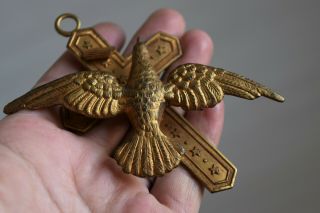 ⭐ Antique/vintage Crucifix,  Religious Cross With Dove (bird,  Peace) ⭐