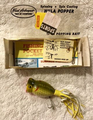 Fishing Lure Fred Arbogast Hula Popper In Rare Special Order Color Tackle Bait