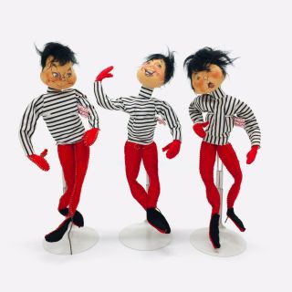 3 Annalee Mobilitee 1966 Beatnik Beat Generation Dancers Boy Man 10 " Dolls