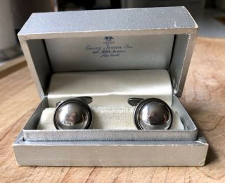 Vintage Georg Jensen Sterling Silver Large Cufflinks 44f In Orig Box
