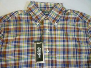 GITMAN BROS VINTAGE 40th Anniversary Plaid SS With Tags $180 S Made In USA 2