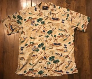 Ralph Lauren Rrl Double Rl Vintage Classic Hawaiian Shirt Men’s Medium Rare
