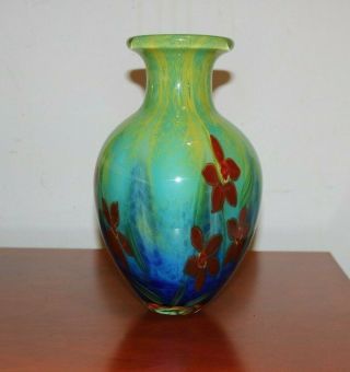Vintage - Millefiori Murano Italian - Art Glass Vase 10 " Tall X 5.  5 " -