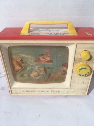 Vintage 1966 Fisher Price Toys Giant Screen Music Box Tv - Row Boat London