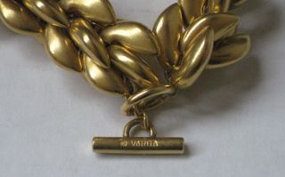 VICTORIA VARGA VINTAGE 24K GOLD PLATED NECKLACE & PIERCED EARRINGS JEWELRY 3