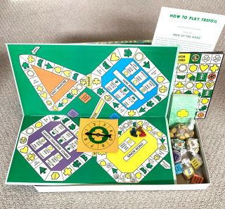 Rare 1966 Girl Scout Board Game " Trefoil " Toy Vintage Retro Collectible 60s