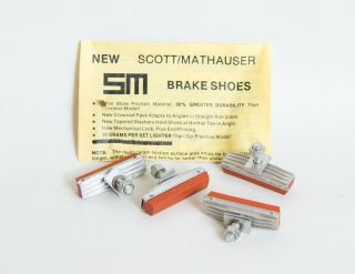 Rare Vintage Scott - Mathauser Brake Pads Threaded Finned Holders Full Set 2