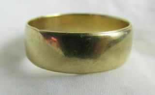 14k Yellow Gold Mens Wedding Band Ring 5.  9g Gents 1/4 " Wide Vintage Antique