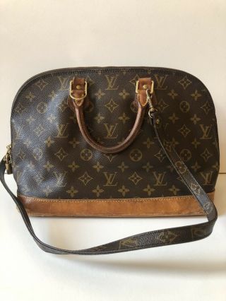Louis Vuitton Handbag Monogram Alma Vintage Sd0954 Authentic Poor