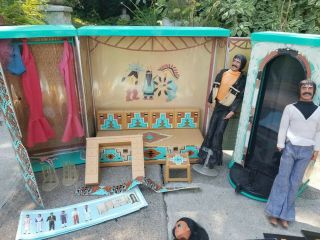 Vintage Mego Cher Dressing Room Playset With Sonny Dolls,  And Other Accessories