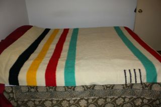 Vintage Hudson Bay 4 Point Wool Blanket
