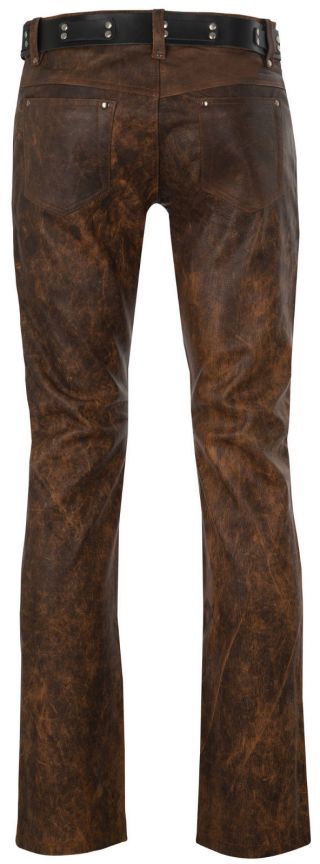 mens leather jeans antique brown leather pants trousers Lederjeans antik 3