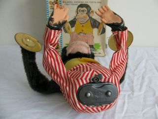 Vintage Daishin Japan Battery Operated Musical Jolly Chimp w/ Box 7061 8