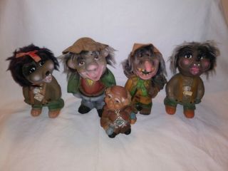 1960s Heico European Wierd Creepy Vintage Troll Headnocker Dolls