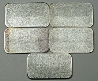5 Vintage ENGELHARD.  999,  Fine Silver Bars.  1 Troy oz Each.  19 3