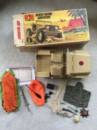 Vintage Gi Joe Desert Patrol Adventure Jeep Set With Box