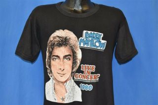 Vintage 80s Barry Manilow Live In Concert 1980 I Love Beagles Black T - Shirt M