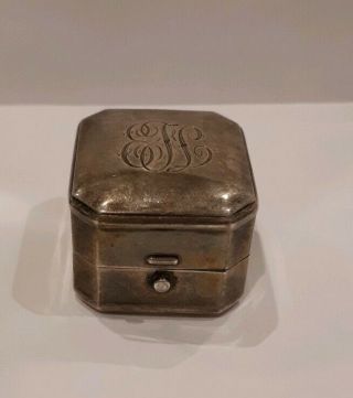 Vintage Birks Sterling Silver Square Ring Case Box