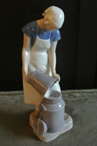 Vintage Bing and Grondahl (B&G) Figurine 2181 ' Girl with Milkcan ' by Axel Locher 8