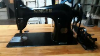 Vintage Singer Sewing Machine 95 - 1 With Table,  Motor & Accessories