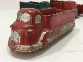 Vintage Arcor Auburn Safe Play Toys Red Hard Rubber Hauling Truck Toy 5.  5” Long