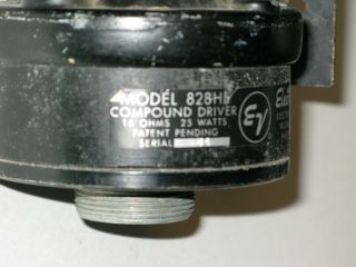 Vintage Electro Voice compound driver.  Model 828 - HF.  16 ohms 25watts 4