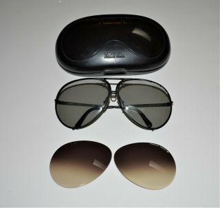 Vintage 1980s Porsche Design 5621 Carrera Sunglasses With Multi Lenses And Case