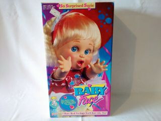 Galoob Baby Face Doll - 1990 Vtg - So Surprized Suzy - Blond Hair & Blue Eyes