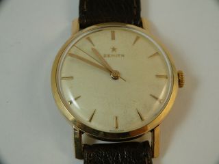 Vintage Zenith Wristwatch From 1960´s Cal 120 In Cond.  Heave Goldplatted