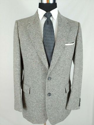 Vintage Cricketeer Multicolor 2b Suit 2pc Color Fleck Tweed Gray Sz 38/40l 35x34