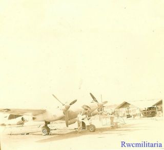 Org.  Nose Art Photo: P - 38 Fighter Plane W/ Sexy Female Character