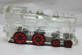 Antique Glass Candy Container - 888 Locomotive Tin Wheels - T.  G.  Stough