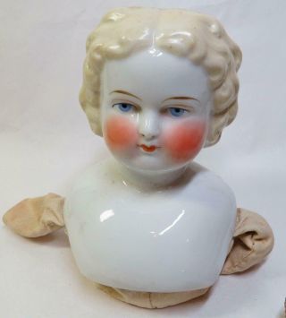 Antique China 5 " Doll Head - Blonde Marked 6,  Pat Dec 7 1880 W Arms & Legs