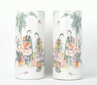 Chinese Porcelain Qianjiang Hat Stands.  Signed And Dated 1918.