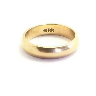 Antique Victorian Solid 14k Yellow Gold Ring Wedding Band Size 4.  25 3.  5g