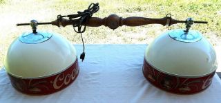 Vintage Double Hanging Old Adolph Coors Pool Table Lights 1970 