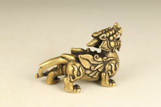 Fortune Rare chinese old bronze hand carving dragon statue figue netsuke gift 3