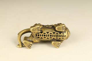 Fortune Rare chinese old bronze hand carving dragon statue figue netsuke gift 5