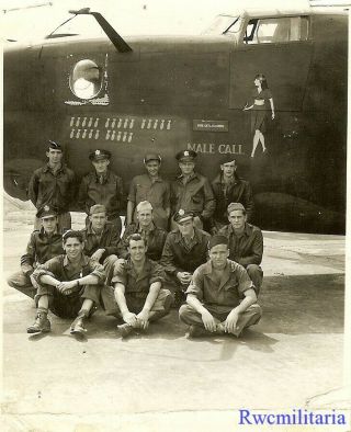 Org.  Nose Art Photo: B - 24 Bomber " Male Call "