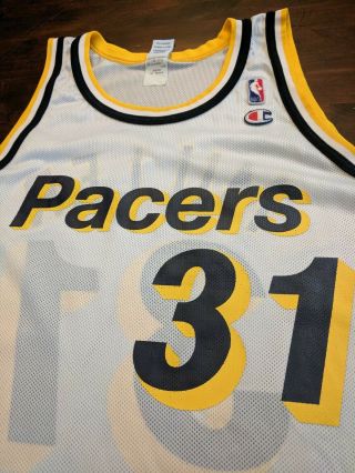 Vtg 90s Champion Indiana Pacers Reggie Miller Jersey Mesh Basketball sz 44 White 2