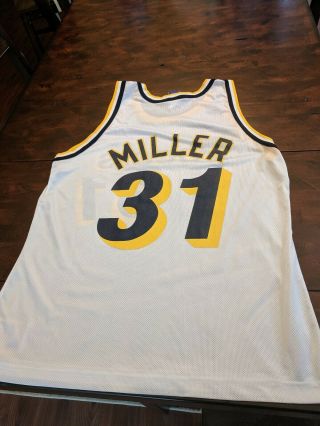 Vtg 90s Champion Indiana Pacers Reggie Miller Jersey Mesh Basketball sz 44 White 5