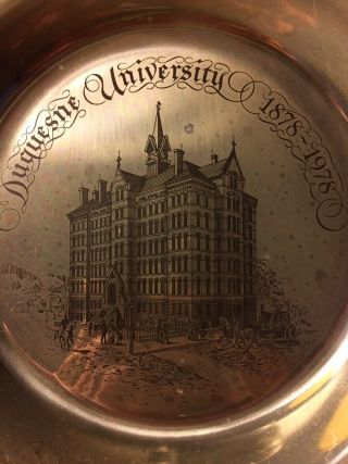 Duquesne University 1878 - 1978 Solid Sterling Silver Limited Edition Plate 2