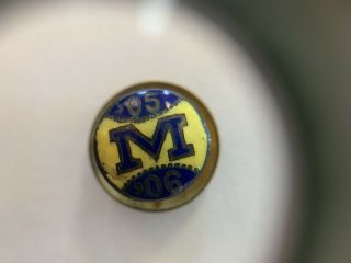 Vintage Antique 1905 - 1906 University Of Michigan Pin Tie Tack Enamel Uofm Baseba