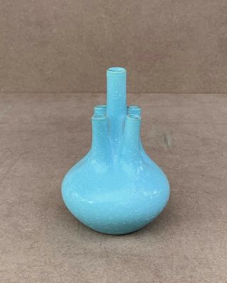 Turquoise Slip Five Spouts Vase Qianlong Mark