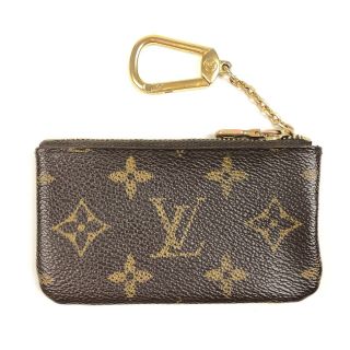 Vintage Louis Vuitton Brown Monogram Coin Key Pochette Cles Case Made in USA 2