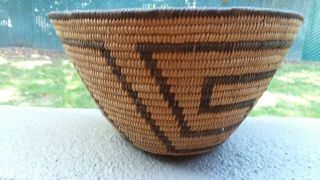 Antique Estate Native American Pima Indian Basket Large Market Label
